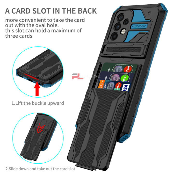PlusCase%20for%20Samsung%20Galaxy%20A52%20/%20A52s%205G%20Case%20Card%20Slot%20Holder%20Lens%20Protect%20Casing%20Kickstand%20Shockproof%20Phone%20Back%20Cover%20-%20Image%203