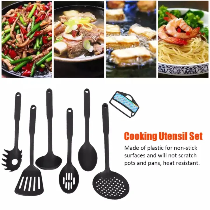 Kitchen Tools - 6 Pcs Kitchen Spoon Set 6 PCS Kitchen Utensils Set Non-Stick Dishwasher Safe Cooking Tools Spoon, Slotted Spoon, Spatula, Skimmer, Ladle, Pasta Server