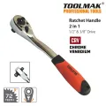 Ratchet Wrench Handle - 2-in-1 - 1/2" & 3/8" - CRV - Toolmak. 