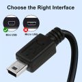 NEW Mini USB Cable Male to Mini-B 5pin Male Fast Data Charge Cablefor MP3 Player Garmin Nuvi GPS, Dash Cam,Hard Drive PS3 Controller. 