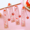 【SkinHorizon】School supplies school accessories office gadgets Aesthetic Stationery Bookmark Cute Cherry Drawing Quicksand Ruler cute things. 