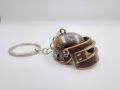 PUBG Level 3 Helmet Large Copper and Silver Metal Keychain. 