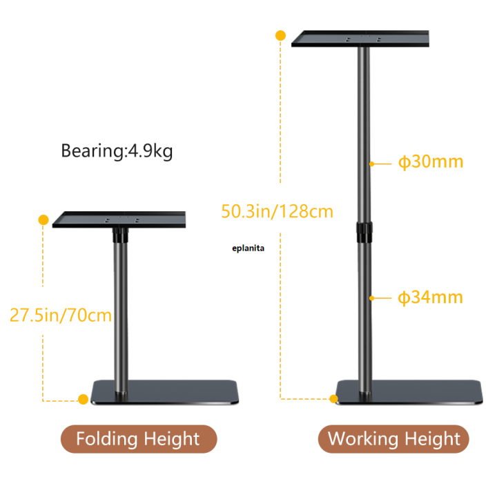 Ceiling/Floor Projector Support Stand Metal Holder Multi-angle Adjustable 360 ° Rotating Projector Bracket Film Video Projector