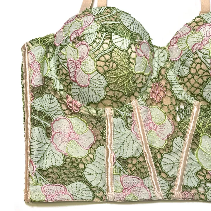 Floral%20all%20fresh%20lace%20sling%20inner%20wear%20mint%20mambo%20color%20matching%20high-end%20outer%20wear%20bra%20fishbone%20bra%20-%20Image%204