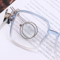 5X Double Lenses Magnifying Glass Portable Stainless Steel Clip Diameter 25mm MINI Monocular Magnifier. 