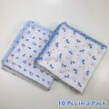 New Born Baby 22x22 Single Layer Napkins 10PCS Pack. 