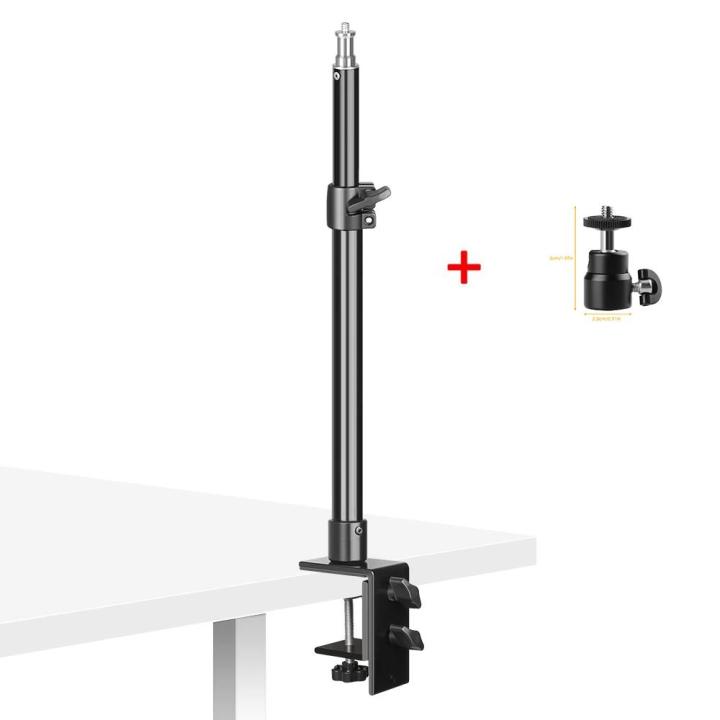 SH C-clamp Light Tripod Desktop Light Stand With 1/4 Ball Head Adjustable Tabletop Bracket Stand For Camera, Ring Light