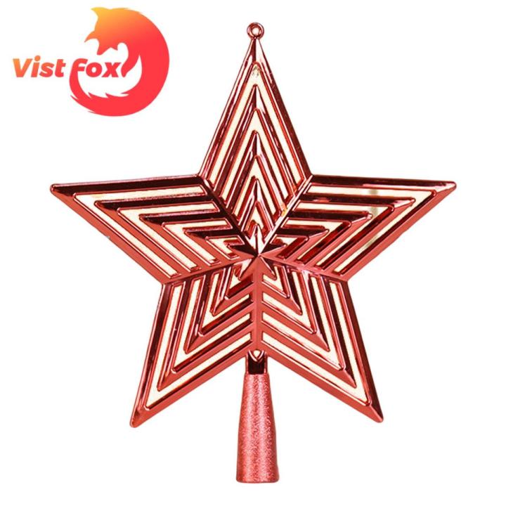Vist Fox Pentagram Ornament Plastic Christmas Tree Top Star Ornaments