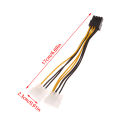 1Pc 17cm Dual 4Pin To 8Pin Video Card Power Cord Y Shape 8 Pin PCI Express To Dual 4 Pin Graphics Card Power Cable. 