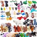 MOC City Farm Animal Set Building Blocks Pig Fishes Dog Octopus Penguin Cat Bird Duck Spider Bat Zoo Accessories DIY Bricks Toys. 