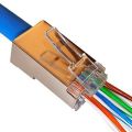 RJ45 Pass Through Shielded 8P8C Network Modular Plug Connector. 