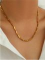 Vintage 18K Yellow Gold Bamboo Link Chain Necklace For Men & Women. 