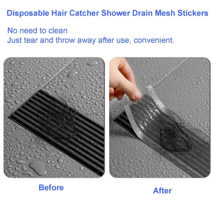 Floor Drain Sticker for Any Length,Hair Stopper for Linear Shower Drain ...