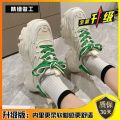 Real Soft Leather Niche Dad Shoes Women 2024 Summer Popular Thick Bottom Elevator Wild Casual Sneaker ins Tide. 