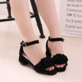 Girls Sandals Children High Heel Princess Shoes Medium and Large Kids Shoes Girls Small Heel Flowers Dancing Shoes2023Summer New. 