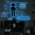 Luminous Game Wall Stickers Glow In The Dark Posters Murals Fluorescent Gaming Decals For Boys Room Bedroom Playroom Home Decor. 