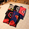 LeiyanLuxury 1pair Mens Cotton Superhero Socks Party Cosplay Costume Socks Elastic Skate Knee USA Captain Anime Stockings Couples Dress. 
