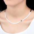 Plating Silver Flat Blade Snake Chain Necklaces For Men Women Short Paragraph Clavicle Chain. 