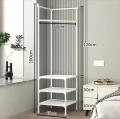 Standing Shelf, Floor-standing Corner Coat Rack Bedroom Clothes Hanger Easy Assembled Portable Clothing Rack Easy Assembled Shelf. 