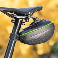 ROCKBROS Bike Bag with Light Double Warning EVA Hard Shell Bike Bag Seat Cycling Tail Rear Pouch Bag Bicycle Saddle. 