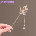 Faux Pearl Hairpin Exquisite Chinese Style Hair Stick with Pearl Tassel Design Elegant Hair Accessory for Southeast Asian Ladies. 