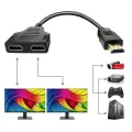 HDMI Splitter Adapter Cable , Dual HDMI Port Y Splitter 1 In 2 Out / HDMI Male To HDMI Female 1 To 2 Way for HDMI HD, LED, LCD, TV,ps3. 