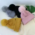 Warm Baby Hat with Soft Pompom - Elastic Children Bonnet. 