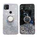 Casinglee for Redmi 9C case Shiny Ring Glitter Soft Transparent Holder Stand Back cover with String for Xiaomi Redmi 9C Phone cases cover Stars Moon Girls. 