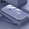 AnDyH New Straight Edge Plating Phone case for Huawei Y6P Y8P 2020 Luxury Fashion Plating Silicone Phone Cover with Free lanyard. 