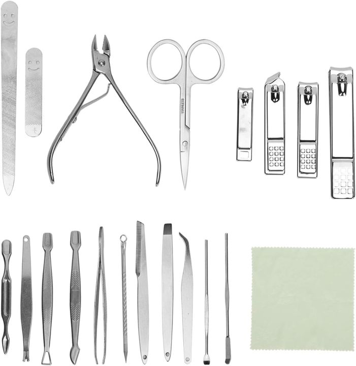 19PCS%20Set%20Manicure%20Set%20Professional%20Nail%20Clippers%20Kit%20Pedicure%20Care%20Tools,%20Stainless%20Steel%20Grooming%20Tools%20With%20Travel%20Case%20for%20Travel%20&%20Home%20-%20Image%203