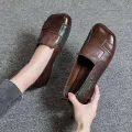 【ZOSR】jxLoafers Women Mules Leather Shoes Casual Flat Shoes Mary Jane Vintage Korean Shoes For Women Slippers INS New3/8. 