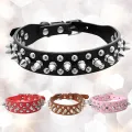 haosu® Pet Dog Rivet Collar Spiked Studded Strap Faux Leather Buckle Neck Collar. 