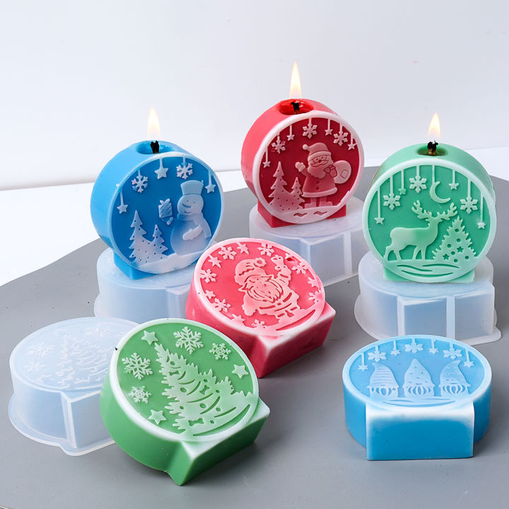 DIY Christmas Crystal Ball Silicone Mold Round Scented Candle Mould ...