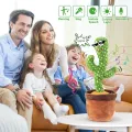 Dancing Cactus Talking Toy,Wriggle Singing Mimicking Cactus,Repeat What You Say,Sing,Dance,Recording,LED. 