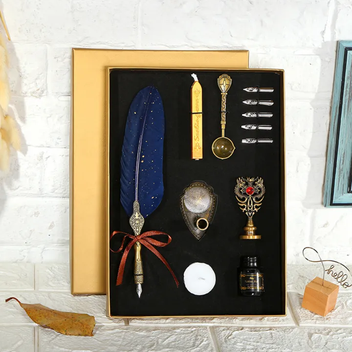Vintage%20Feather%20Pen%20and%20Ink%20Set%20Glittering%20Quill%20Pen%20Fountain%20Pen%20Calligraphy%20Dip%20Pen%20Writing%20Signature%20Pen%20With%20Replacement%20Nibs%20Pen%20Holder%20Luxury%20Birthday%20Gift%20for%20Children%20Student%20Friends%20-%20Image%203
