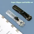 Paper Clipper And Refills Set Reusable Mini Binder No Hole Binding Clips For Max 40pages File Index Work School A6679. 