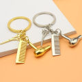 Barber Shop Tools Key Ring Hair Dryer Scissors Comb Pendants Simulation Keychain. 