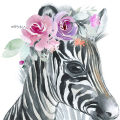Animals Floral Crown Art Decor Canvas Painting , Baby Girl Prints Animal Giraffe Elephant Lion Wall Art Picture Nursery Poster. 