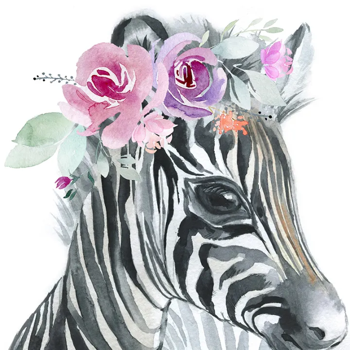 Animals%20Floral%20Crown%20Art%20Decor%20Canvas%20Painting%20,%20Baby%20Girl%20Prints%20Animal%20Giraffe%20Elephant%20Lion%20Wall%20Art%20Picture%20Nursery%20Poster%20-%20Image%202