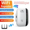 Wireless WiFi Repeater 300Mbps WiFi Extender Amplifier Booster Router 802.11N WPS Long Range 7 Status Light WiFi Repeater for PC and mobile phones smart tv. 
