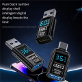 1PCS Digital LED Display USB 3.2 Adapter 10Gbps 36-60W Power Meter Tester Smart Chip Data Transmission USB C Extension A. 