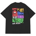 Oversize Hip Hop Tee Japanese Anime One Piece Graphic T Shirt Men Cotton Hand Washed T-Shirt Baggy Jed Black Tee Men T shirt. 