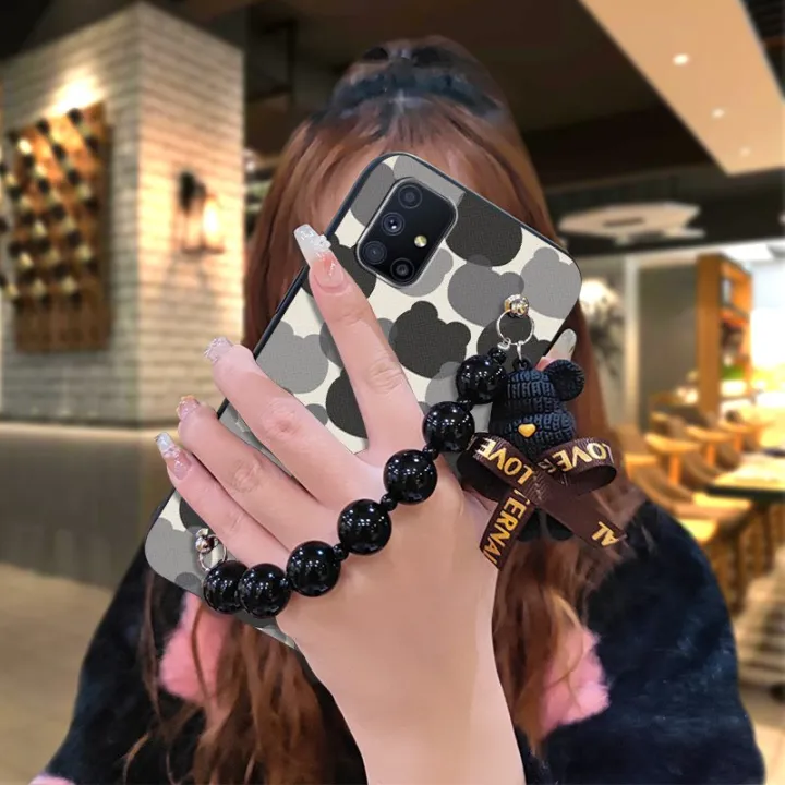 soft%20case%20phone%20case%20Phone%20Case%20For%20Samsung%20Galaxy%20M51/SM-M515F/DSN%20Bear%20bracelet%20Skin-friendly%20feel%20Black%20pearl%20pendant%20-%20Image%206