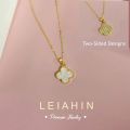 ShopSphere LEIAHIN 18K Gold 4 Leaf Clover Pendants Tala Necklace For Women Fashion Jewelry,TBK Bestie Necklaces,Korean Accessories L1. 