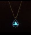 Glow In The Dark Necklace Flower Necklaces for Woman Hollow Water Drop Pendant - 01. 