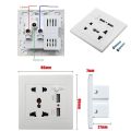 AC 110-250V 13A USB Wall Socket Universal Wall Socket Panel With 2 USB Port Plug Charger Switch Power Outlet (USB Base). 