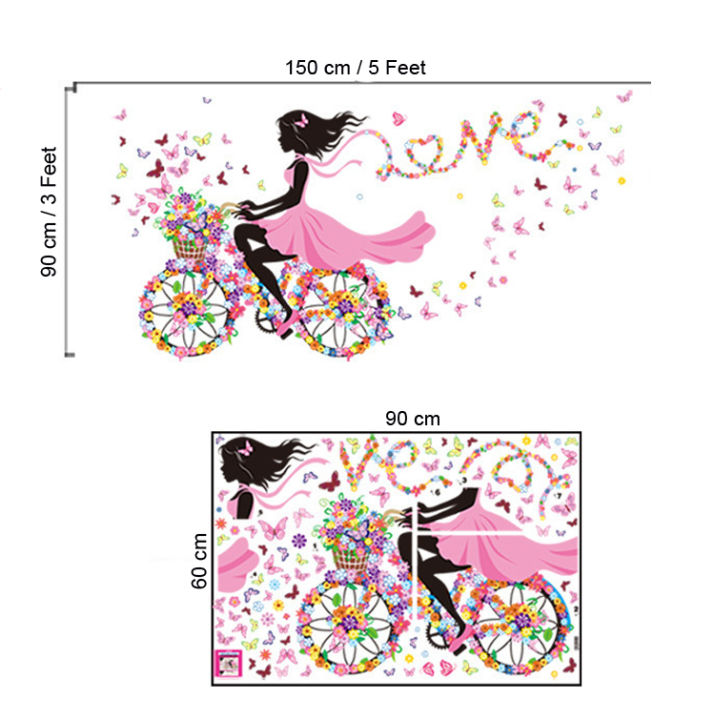 Buy%20More%20Cycle%20Girl%20with%20Wall%20decoration%20stickers%20room%20wallpaper%20bedroom%20nursery%20kids%20room%20Home%20decoration%20Wall%20Stickers%20-%20Image%207