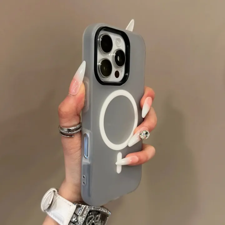 HOCE%20Candy%20Color%20Magnetic%20Phone%20Cases%20For%20iPhone%2017%2016%2015%2014%2013%2012%2011%20Pro%20Max%20Plus%2017%20Air%20MagSafe%20Case%202%20in%201%20Matte%20Back%20Soft%20Cover%20-%20Image%202