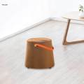 Portable Round Ottoman Footstool Pouf with Handle Sofa Tea Stool for Bedroom. 