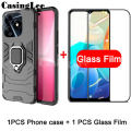 For Tecno Spark 10C Case Shockproof Armor Stand with Holder Car Ring Back Cover Casing hp For Tecno Spark 10C Screen Protector Glass film. 